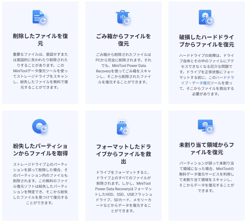 MiniTool Power Data Recoveryフリー版概要